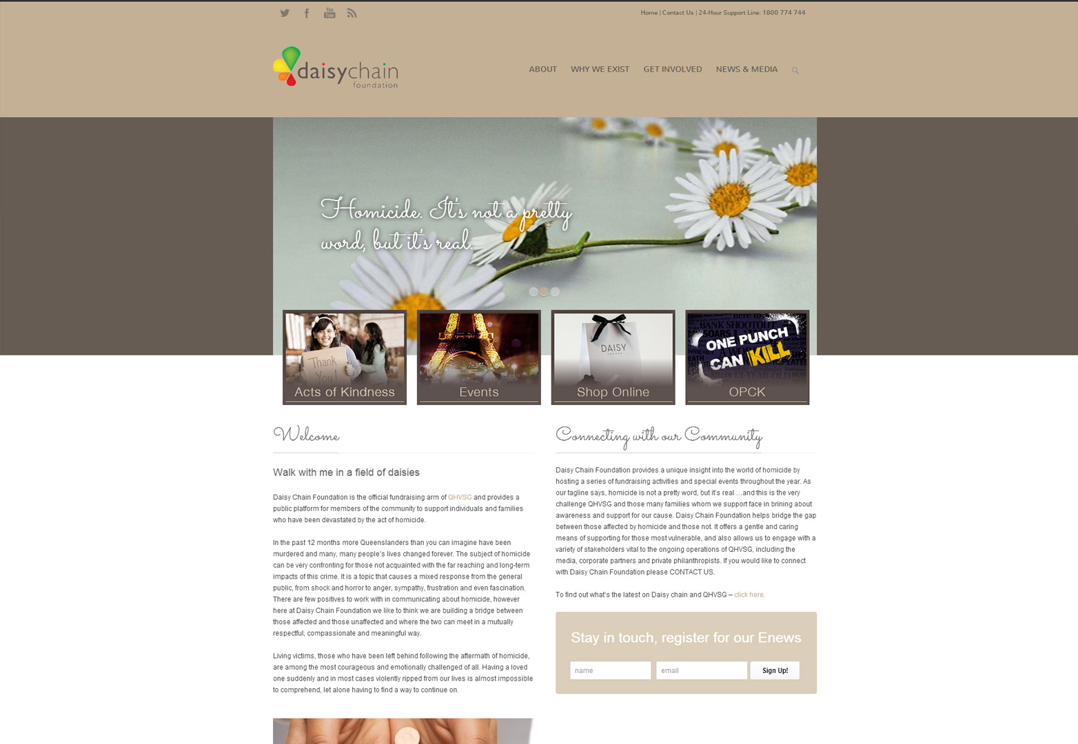 Daisychain Foundation homepage in desktop view